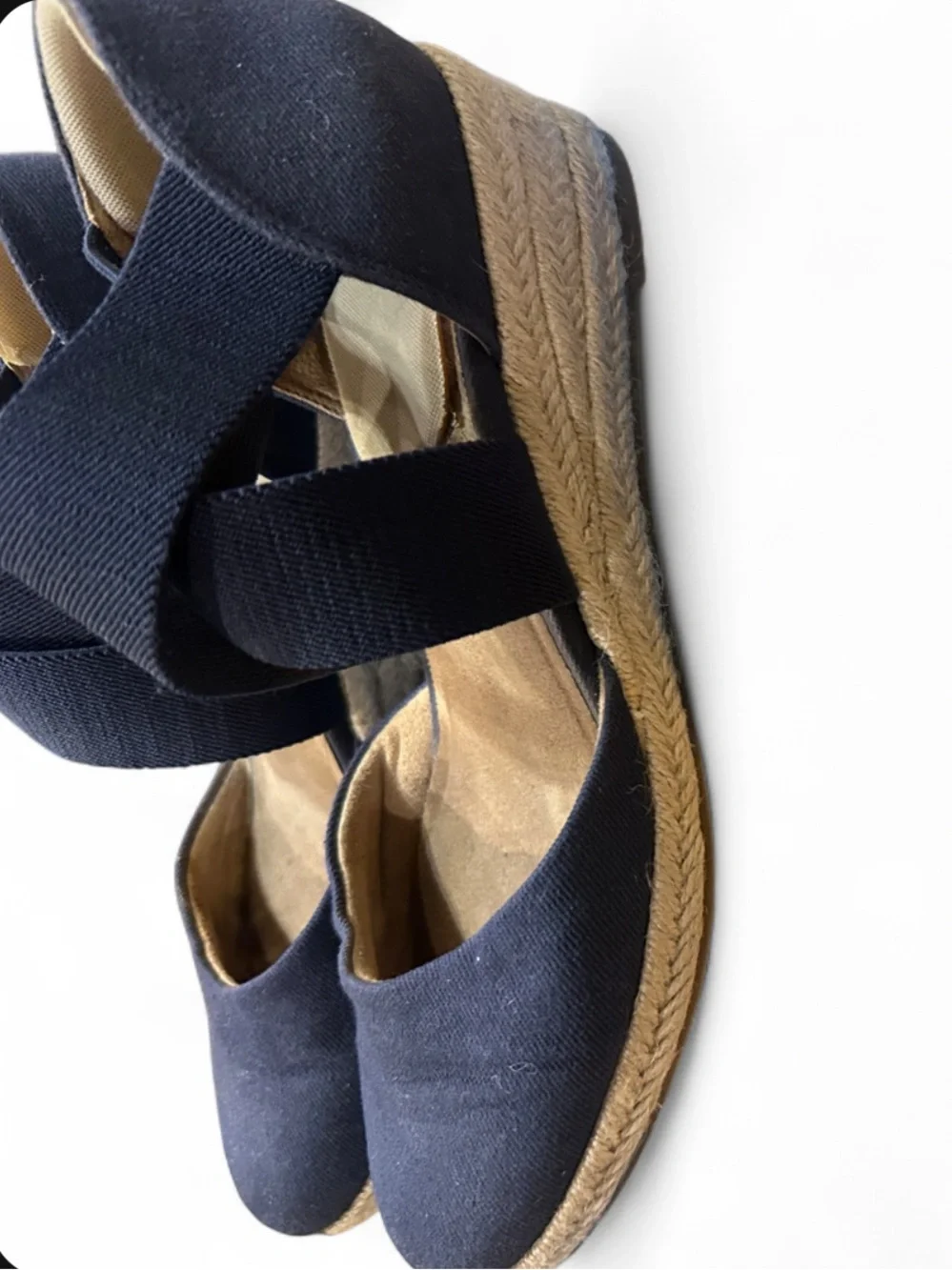 LifeStride navy espadrille wedge sandals 💙 8.5